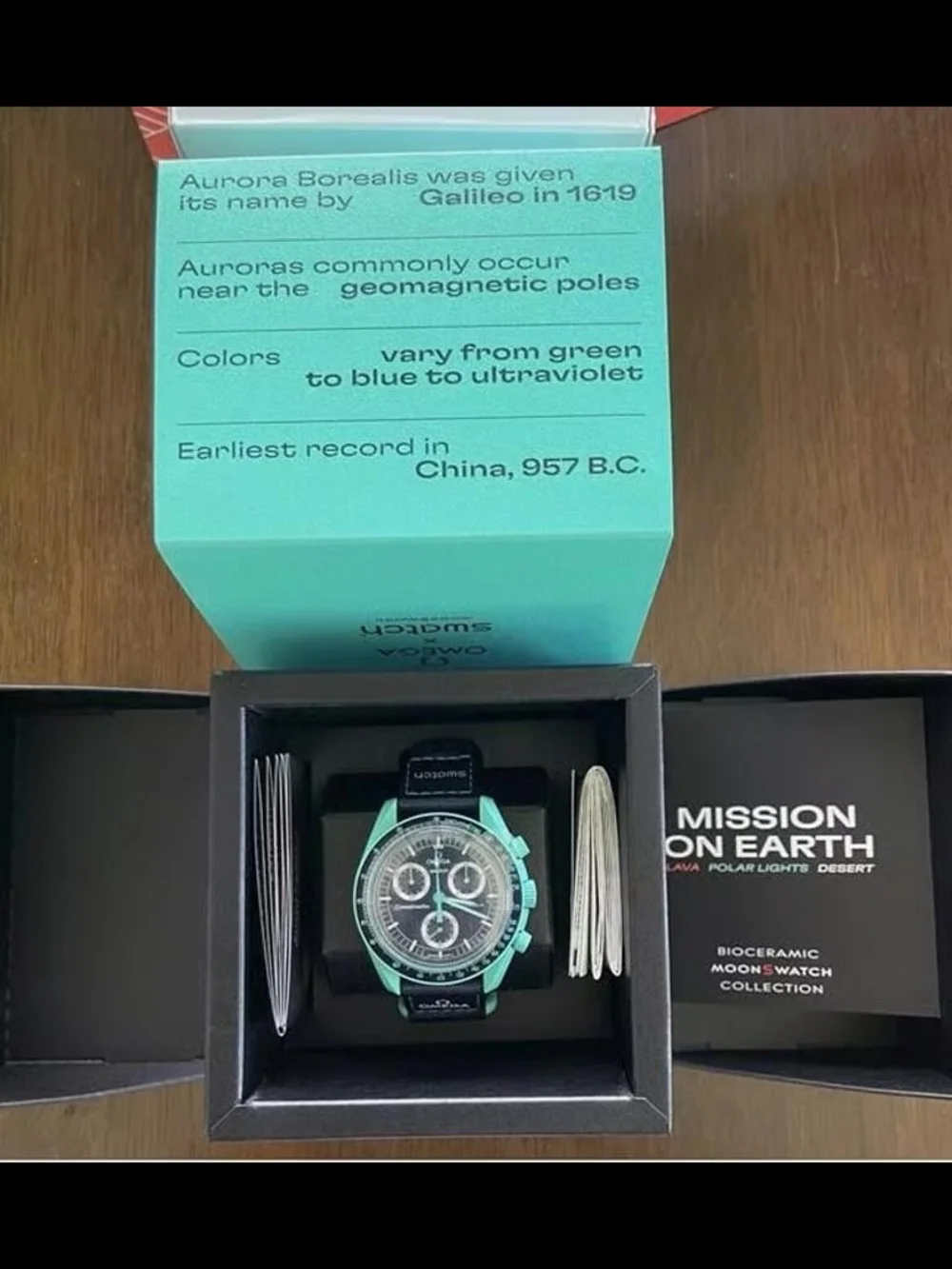 Swatch Turquoise and Black Chronograph Watch